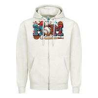 Oatmeal Heather mom baseball Zipper Hoodie - Zillion Design Studio
