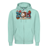 Seafoam mom baseball Zipper Hoodie - Zillion Design Studio