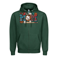 Sports Green mom baseball Zipper Hoodie - Zillion Design Studio