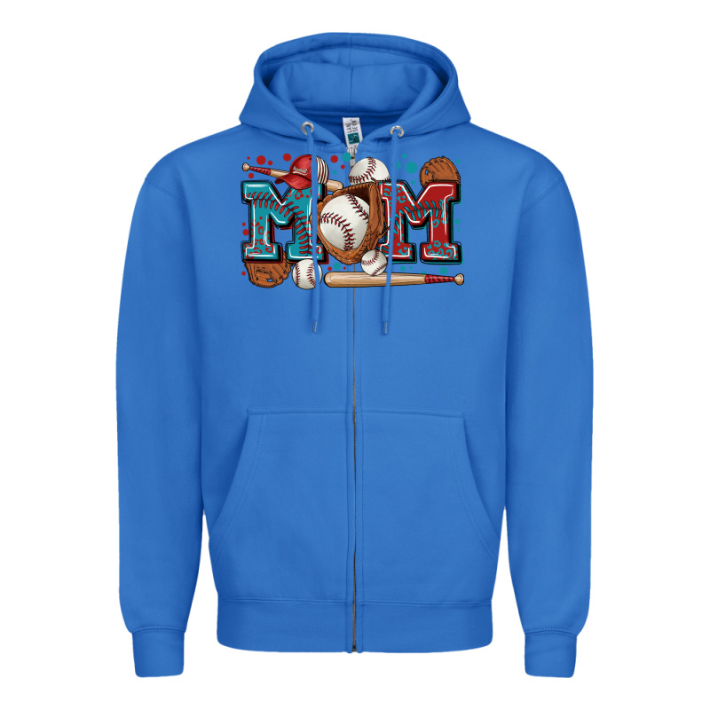 Mom Baseball Zipper Hoodie by Zillion Design Studio | Teevron
