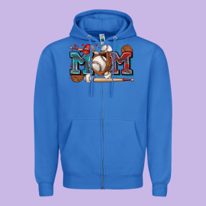 Mom Baseball Zipper Hoodie Designed By Zillion Design Studio
