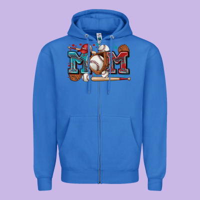 Mom Baseball Zipper Hoodie Designed By Zillion Design Studio