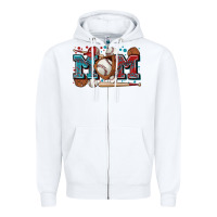 White mom baseball Zipper Hoodie - Zillion Design Studio