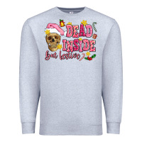 Heather Grey dead inside but festive Premium Sweatshirt - AdoDesignShop