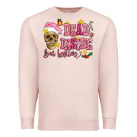 Pale Pink dead inside but festive Premium Sweatshirt - AdoDesignShop