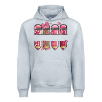 Heather Grey custom name valentine's day school pencils Urban Hoodie - MaliasSmallBusiness