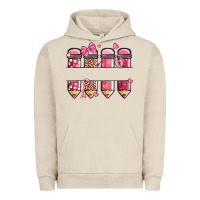 Pigment French Oak custom name valentine's day school pencils Urban Hoodie - MaliasSmallBusiness
