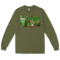 Army Green t  rex coffee cups Long Sleeve Tee - texasbilliewilder