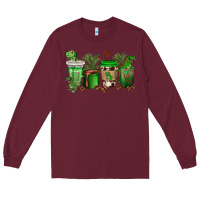 Burgundy t  rex coffee cups Long Sleeve Tee - texasbilliewilder