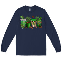 Navy t  rex coffee cups Long Sleeve Tee - texasbilliewilder