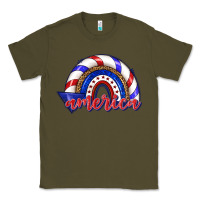Army Green America rainbow Classic Tee - texasbilliewilder
