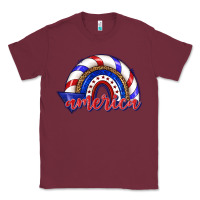 Burgundy America rainbow Classic Tee - texasbilliewilder
