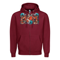 Burgundy mom american football Zipper Hoodie - Zillion Design Studio