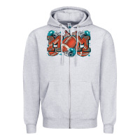 Heather Grey mom american football Zipper Hoodie - Zillion Design Studio