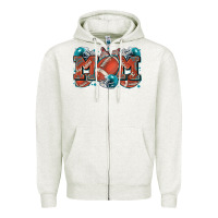 Oatmeal Heather mom american football Zipper Hoodie - Zillion Design Studio