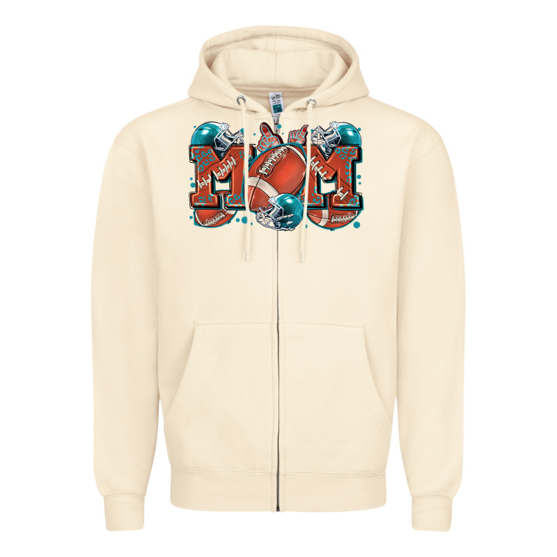 Mom American Football Zipper Hoodie by Zillion Design Studio | Teevron