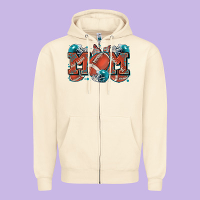 Mom American Football Zipper Hoodie Designed By Zillion Design Studio
