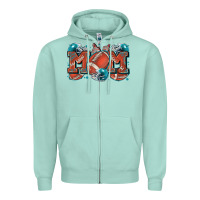 Seafoam mom american football Zipper Hoodie - Zillion Design Studio