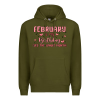 Army Green february is my birthday yes the whole month malia Premium Hoodie - MaliasSmallBusiness