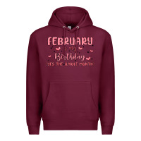 Burgundy february is my birthday yes the whole month malia Premium Hoodie - MaliasSmallBusiness