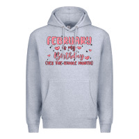 Heather Grey february is my birthday yes the whole month malia Premium Hoodie - MaliasSmallBusiness
