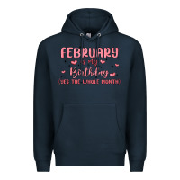 Navy february is my birthday yes the whole month malia Premium Hoodie - MaliasSmallBusiness