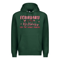 Sports Green february is my birthday yes the whole month malia Premium Hoodie - MaliasSmallBusiness