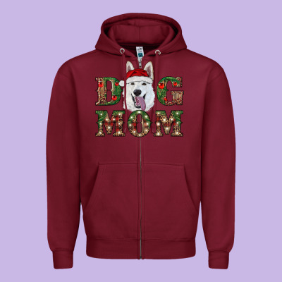 Christmas  White Shepherd Dog Mom Zipper Hoodie Designed By Ranaportraitstore