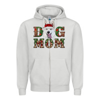 Dove Grey christmas  white shepherd dog mom Zipper Hoodie - RanaPortraitStore