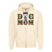 Sandshell christmas  white shepherd dog mom Zipper Hoodie - RanaPortraitStore