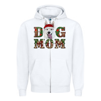 White christmas  white shepherd dog mom Zipper Hoodie - RanaPortraitStore