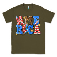 Army Green America with lightning bolt Classic Tee - texasbilliewilder