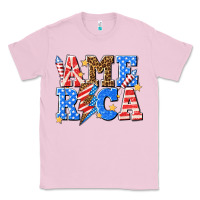Bubblegum Pink America with lightning bolt Classic Tee - texasbilliewilder