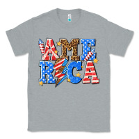 Heather Grey America with lightning bolt Classic Tee - texasbilliewilder