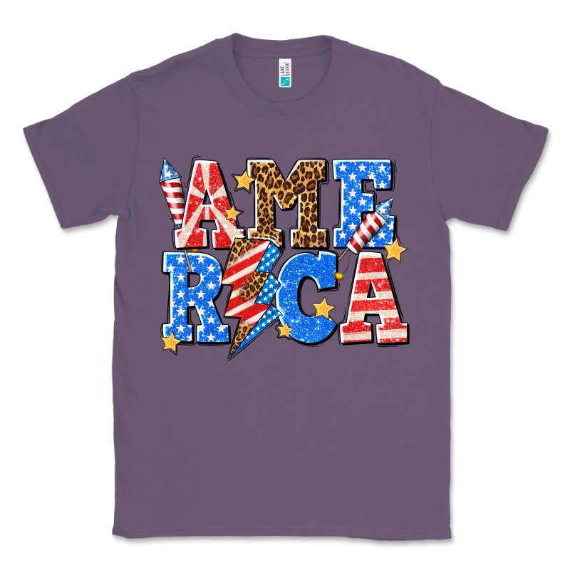 America With Lightning Bolt Classic Tee by texasbilliewilder | Teevron