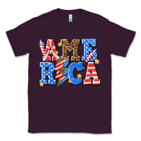 Plum America with lightning bolt Classic Tee - texasbilliewilder