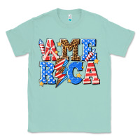Seafoam America with lightning bolt Classic Tee - texasbilliewilder