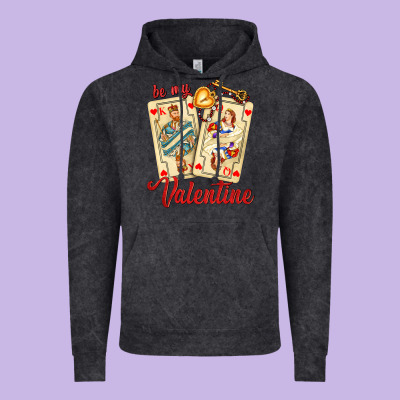Be My Valentine With Playing Cards And Key Vintage Hoodie Designed By Adodesignshop