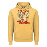Vintage Mustard be my valentine with playing cards and key Vintage Hoodie - AdoDesignShop