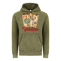 Vintage Olive be my valentine with playing cards and key Vintage Hoodie - AdoDesignShop