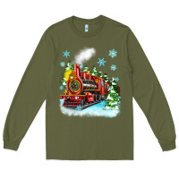 Army Green christmas polar express Long Sleeve Tee - Zillion Design Studio