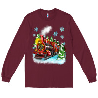 Burgundy christmas polar express Long Sleeve Tee - Zillion Design Studio