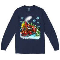 Navy christmas polar express Long Sleeve Tee - Zillion Design Studio