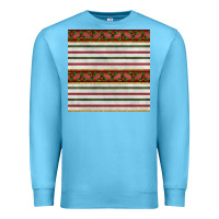Ocean Blue christmas mistletoe and stripes seamless pattern Premium Sweatshirt - BundleAndBundleShop