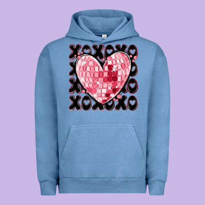 Xoxo Heart Valentine's Day Urban Hoodie Designed By Maliassmallbusiness