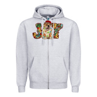 Heather Grey bulldog christmas joy Zipper Hoodie - RanaPortraitStore
