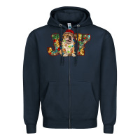 Navy bulldog christmas joy Zipper Hoodie - RanaPortraitStore
