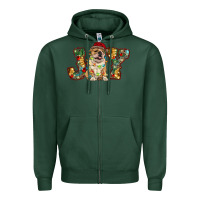 Bulldog Christmas Joy Zipper Hoodie | Teevron