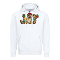 White bulldog christmas joy Zipper Hoodie - RanaPortraitStore