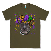 Army Green mardi gras pitbull Classic Tee - RanaPortraitStore